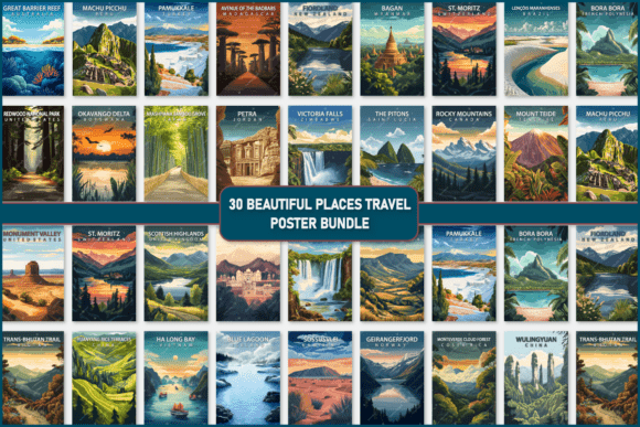 Download Beautiful Places Travel Poster Bundle - Beautiful Collection